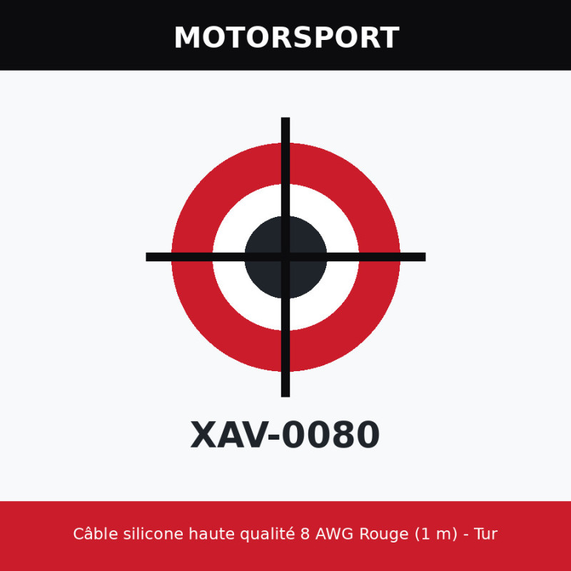 Câble silicone haute qualité 8 AWG Rouge (1 m) - Turnigy R8A1650-08