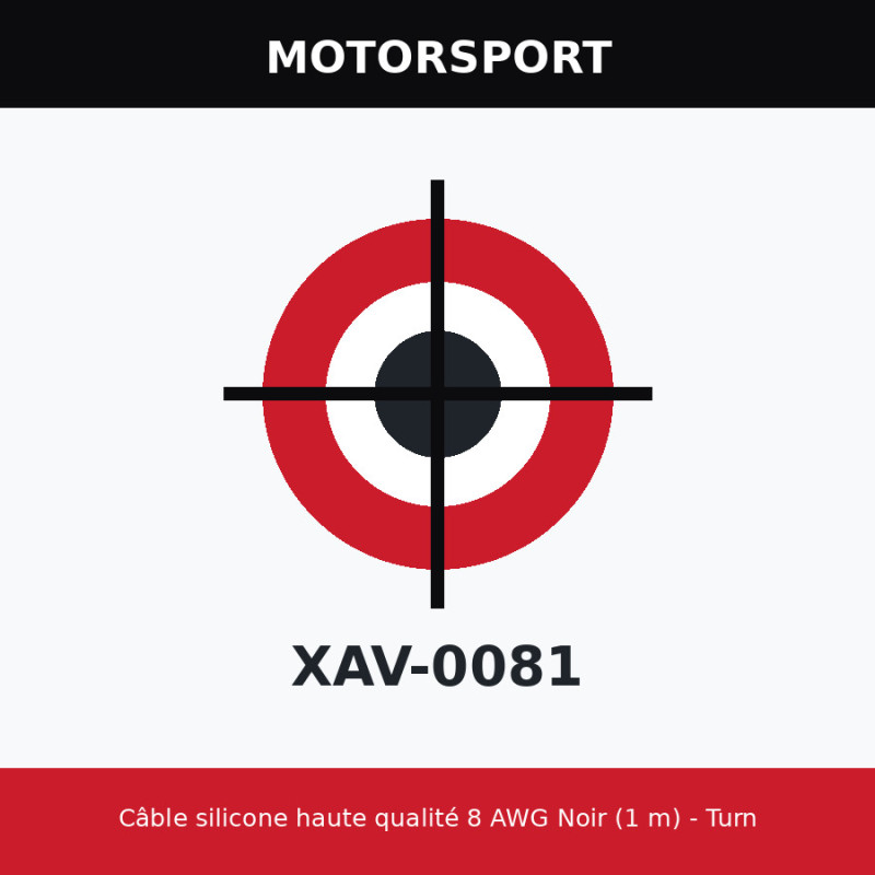 Câble silicone haute qualité 8 AWG Noir (1 m) - Turnigy R8A1650-08