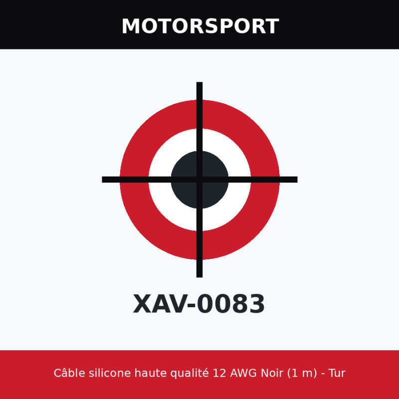 Câble silicone haute qualité 12 AWG Noir (1 m) - Turnigy R12A1062-06