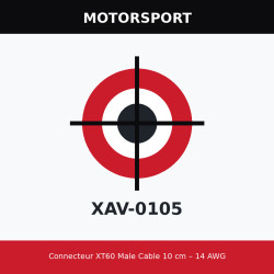 Connecteur XT60 Male Cable 10 cm – 14 AWG