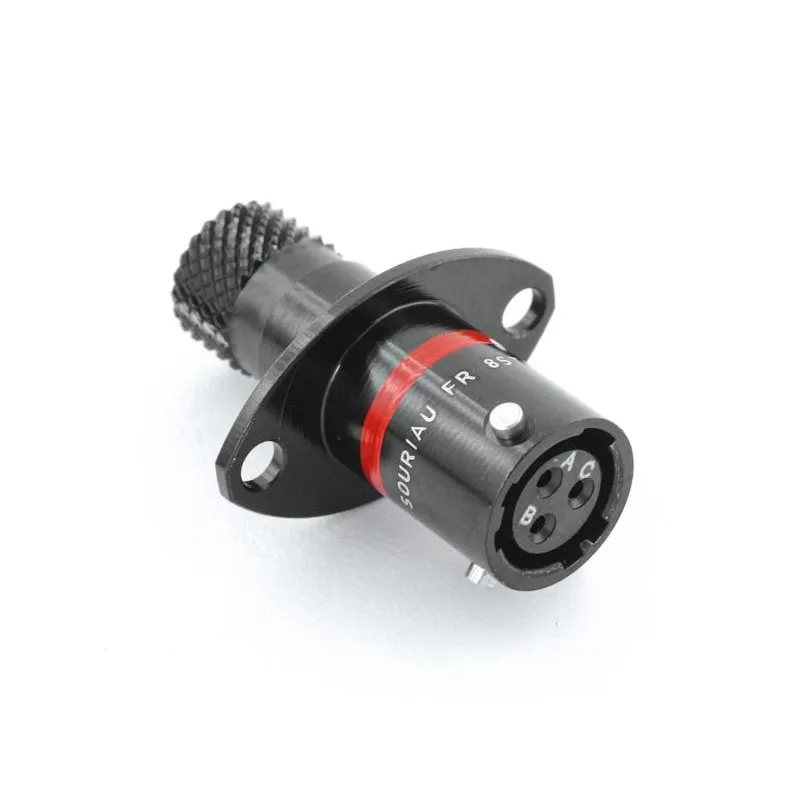 Connecteur SOURIAU 8STA, embase 3 contacts femelles Size 20, détrompage rouge (8STA0-08-98SN)