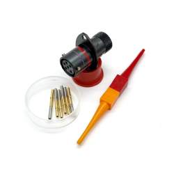 Connecteur SOURIAU 8STA, embase 6 contacts femelles Size 20, détrompage rouge (8STA0-10-98SN)